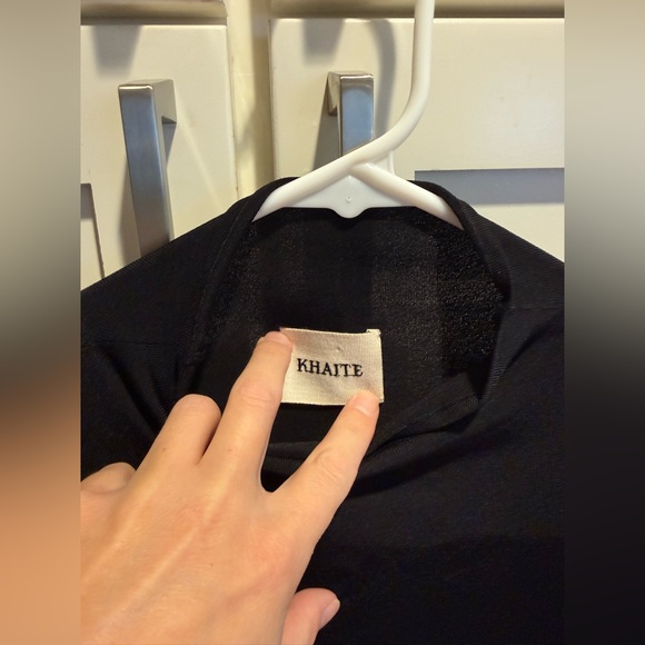 KHAITE Olson Fringe Black Maxi Dress - Picture 7 of 8